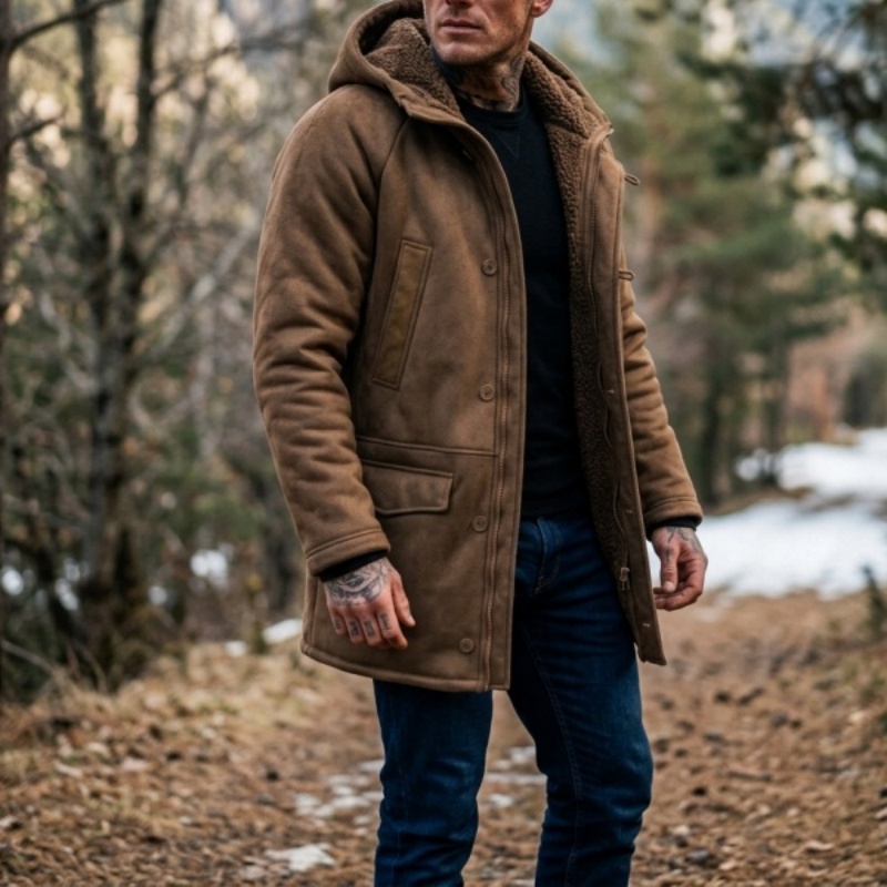 New Men's Faux Fur Lined Hoode - Hunting Outdoor Jacket recension och pris