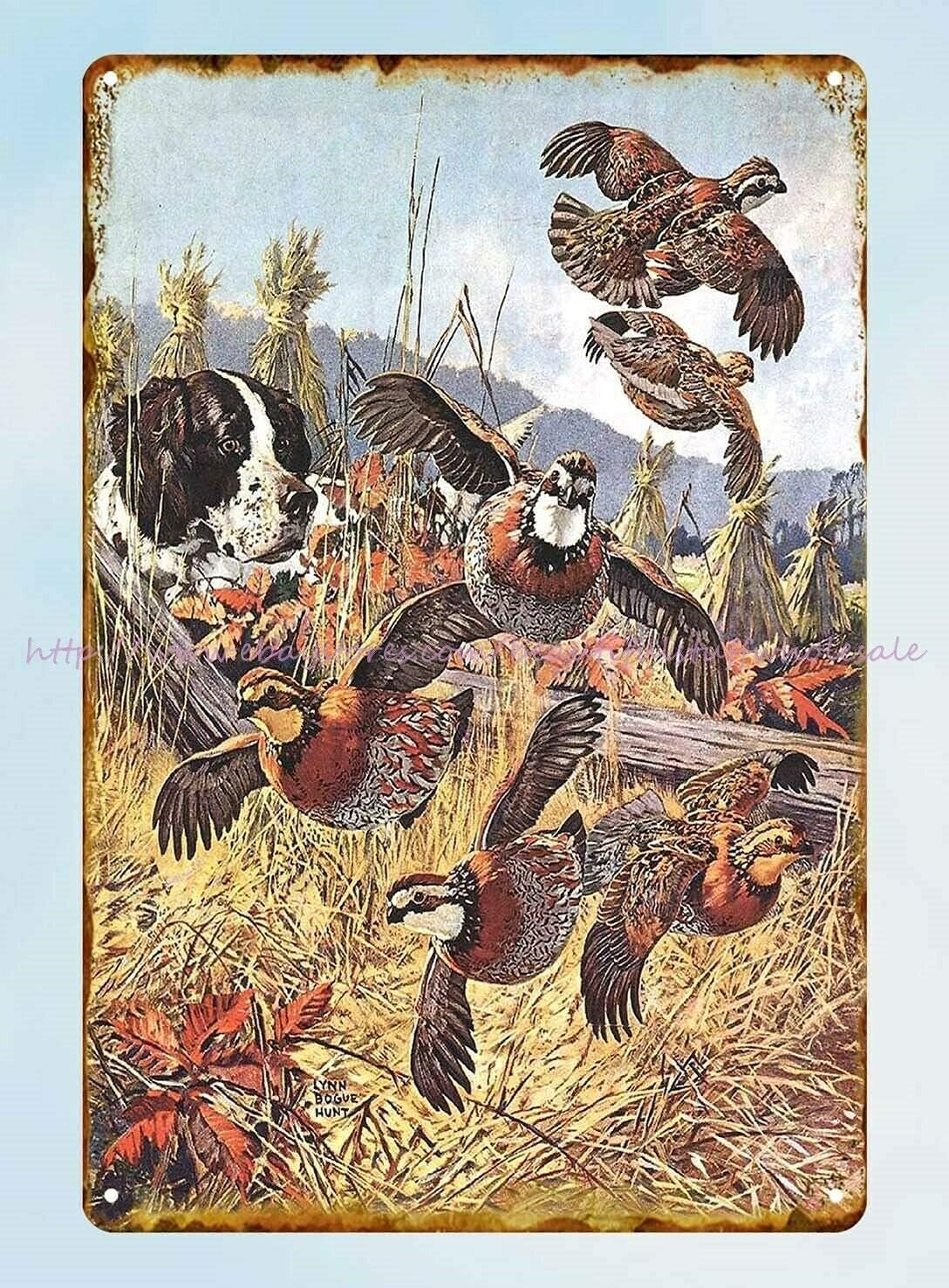 1p,Retro Metal Tin Sign Hunt H - Hunting Quail recension och pris