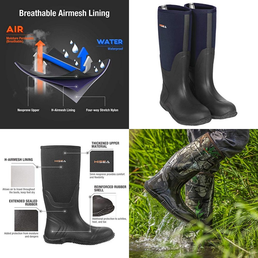 HISEA Men's Rain Boots, Waterp - Outdoor Hunting Boots For Men recension och pris