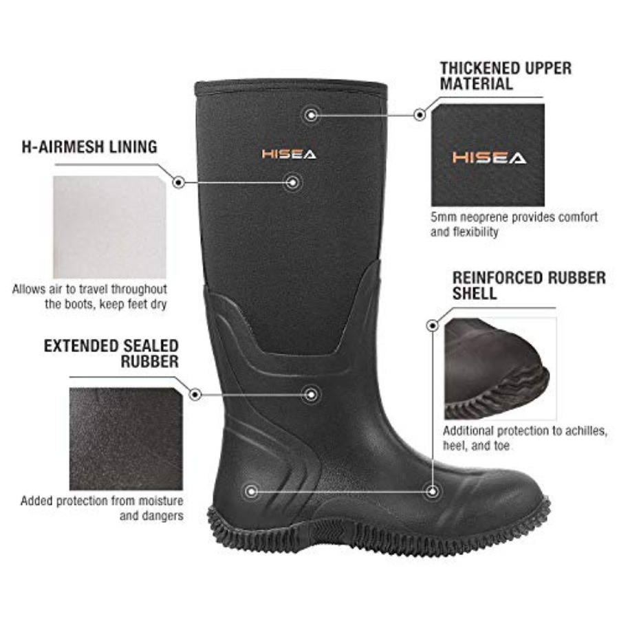 HISEA Men's Rain Boots, Waterp - Outdoor Hunting Boots For Men recension och pris
