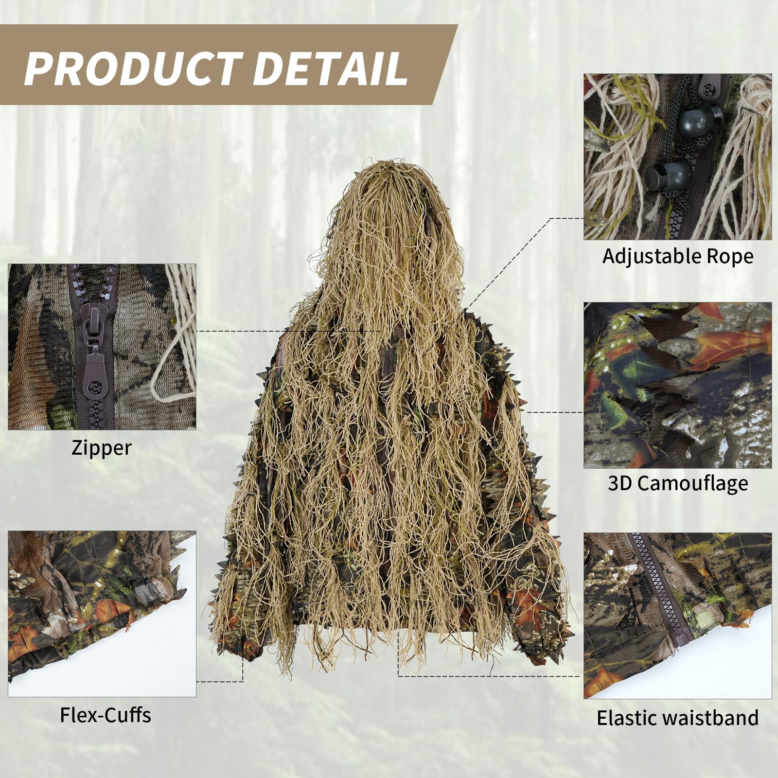JOAXOR Ghillie Suit Gilly Hunt - Ghillie Suit Woodland recension och pris