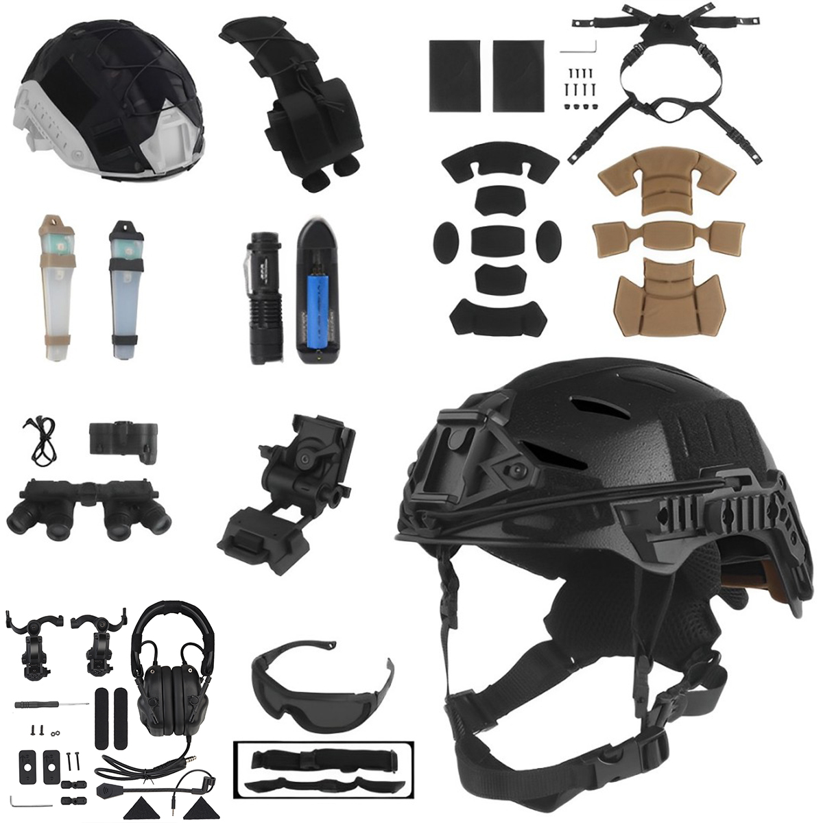 Tactical Helmet Set with Commu - Outdoor Hunting Movies recension och pris
