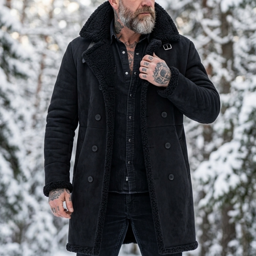 Men's Faux Suede Fur Lined Win - Hunting Outdoor Jacket recension och pris