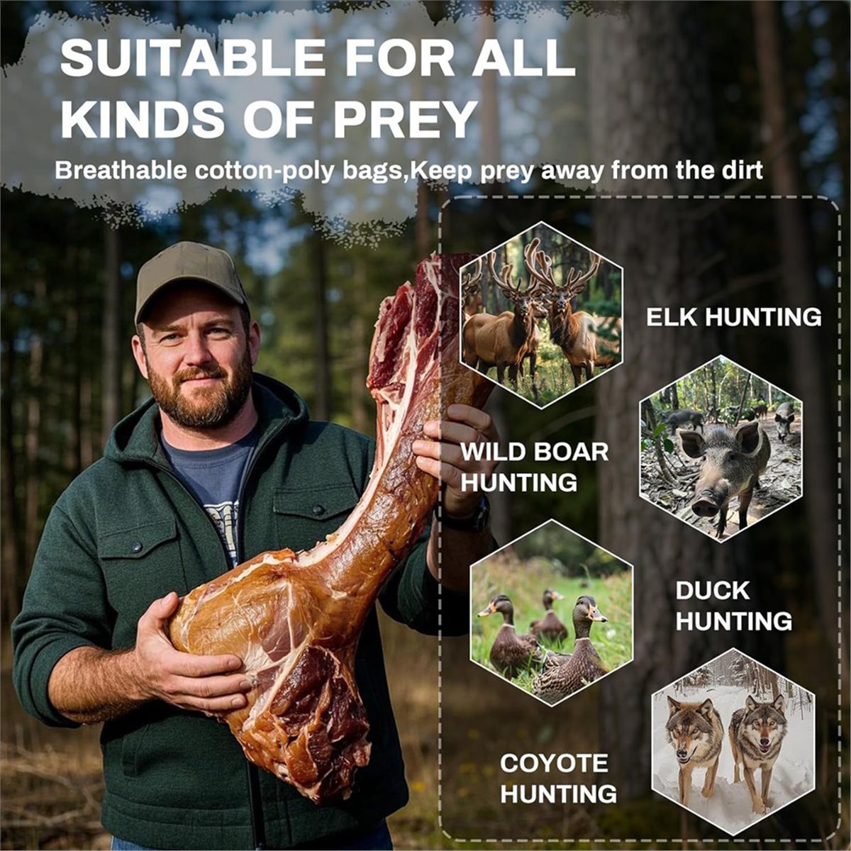 BAAQ Game Bags Hunting Meat Ba - Game Bag Meat Hunting recension och pris