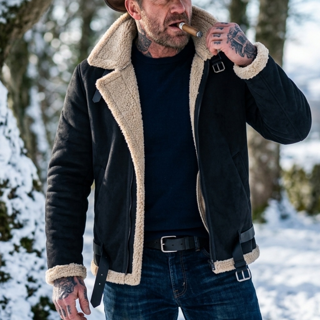 Men Winter Faux Suede Jacket F - Hunting Outdoor Jacket recension och pris