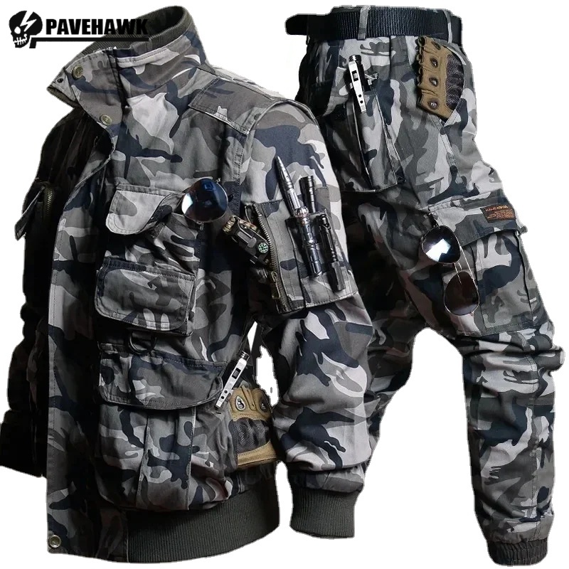 Mens Camouflage Set Multi Pock - Safari Outdoor Hunting Jackets recension och pris