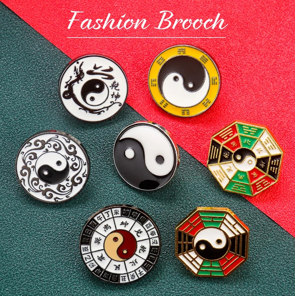 Yin Yang Symbol Metal Brooch C - Hunting Outdoor Jacket recension och pris