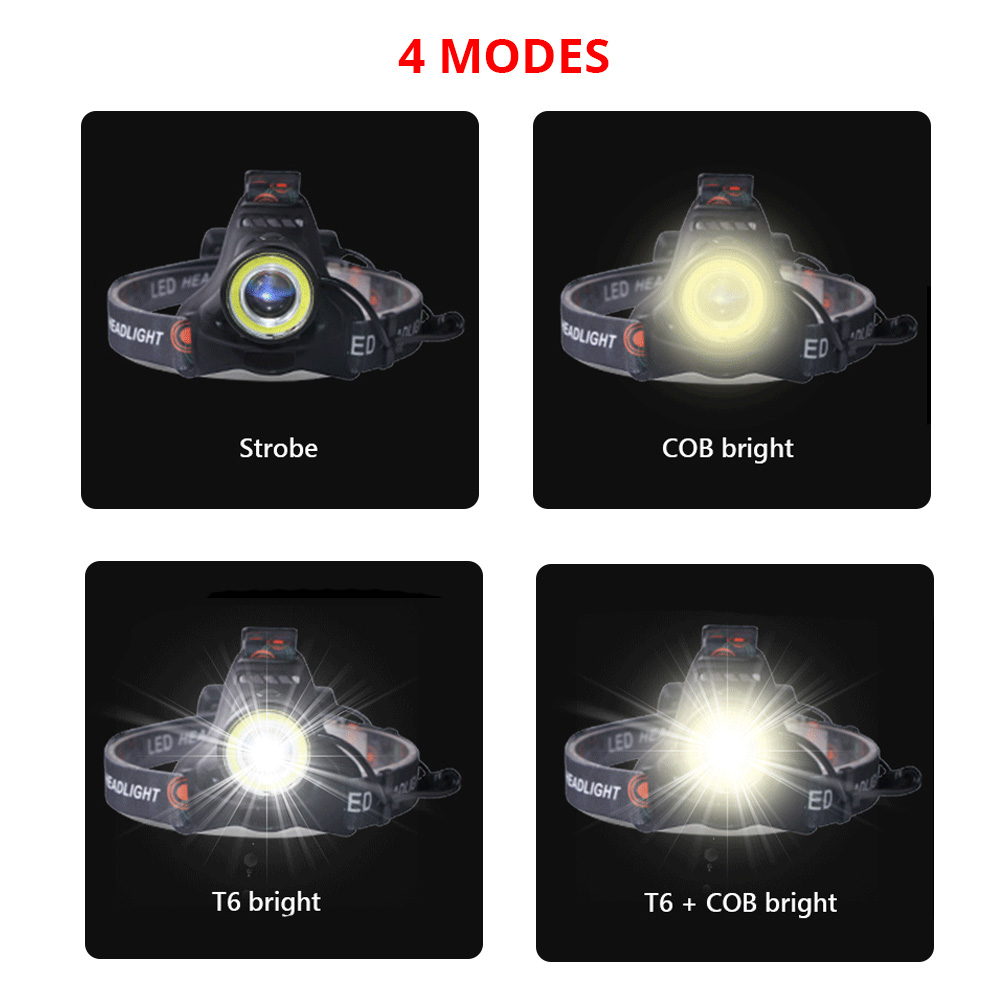 T6 Cob Torch Flashlight Head L - Hunting Outdoor Jobs recension och pris