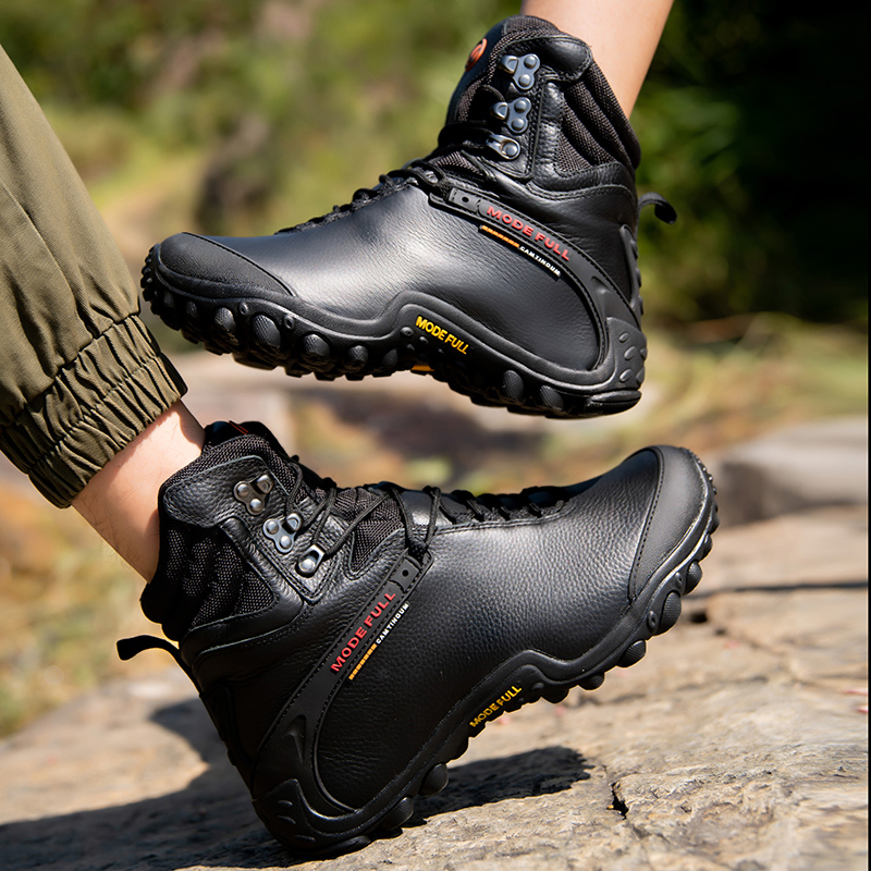 Cow Leather Men Winter Hiking  - Outdoor Hunting Boots For Men recension och pris