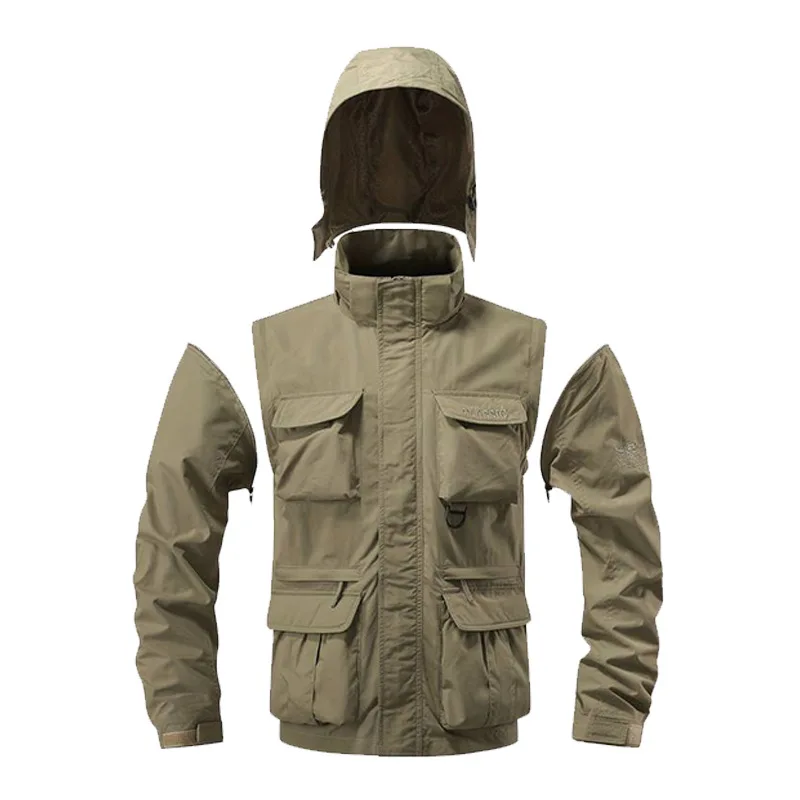 Detachable sleeve windproof ho - Safari Outdoor Hunting Jackets recension och pris